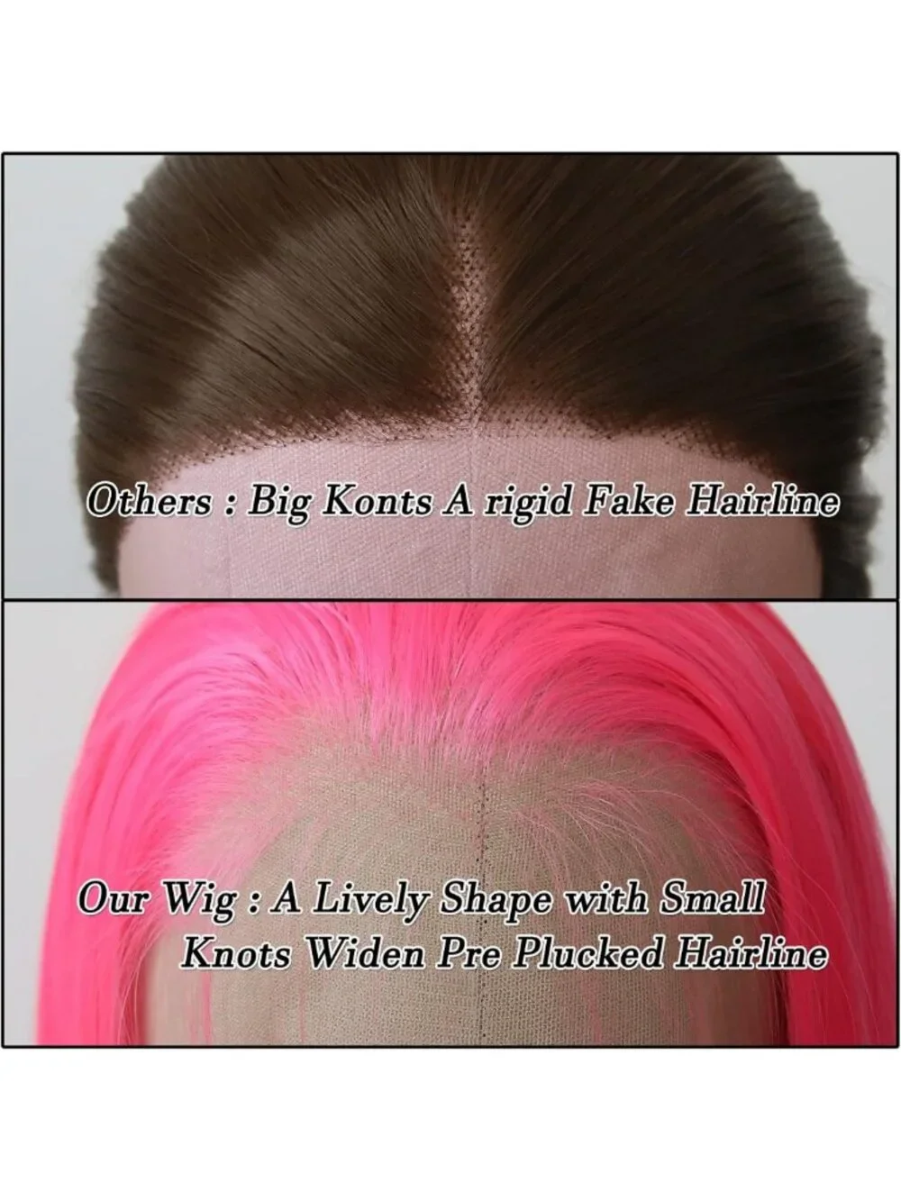 Vibrant Hot Pink Long Straight Lace Front Wig - Heat Resistant, Pre-Plucked Hair